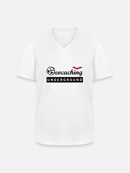 Geocaching Underground 2farbig transparent - Männer-T-Shirt mit V-Ausschnitt - Weiß
