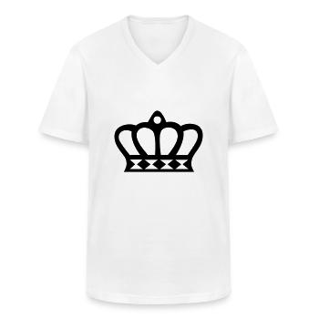 Crown (crown) 06 - Men's V-Neck T-Shirt - white - Front - AI Model Male 185 light (185cm)