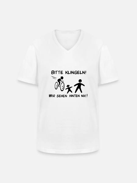 Bitte klingeln! Radfahrer-Kind - Männer-T-Shirt mit V-Ausschnitt - Weiß