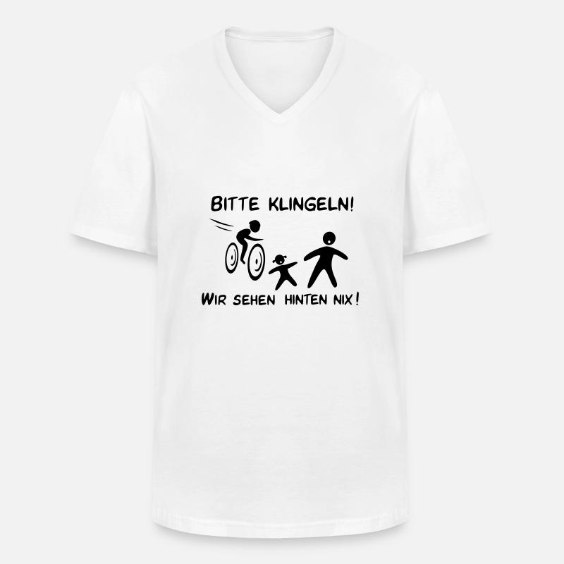 Bitte klingeln! Radfahrer-Kind - Männer-T-Shirt mit V-Ausschnitt - Weiß