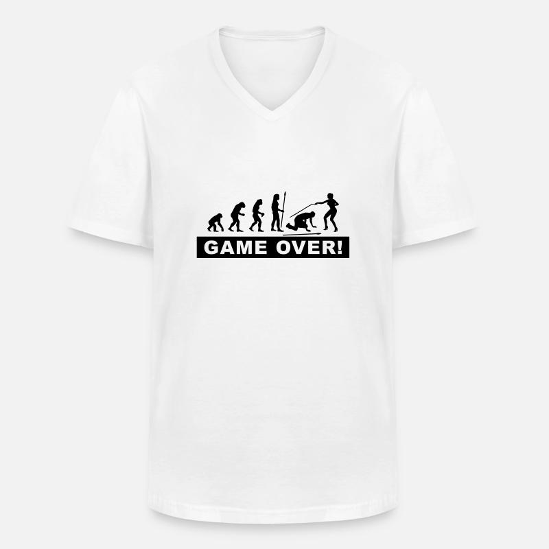 evolution_wedding4 - Men's V-Neck T-Shirt - white