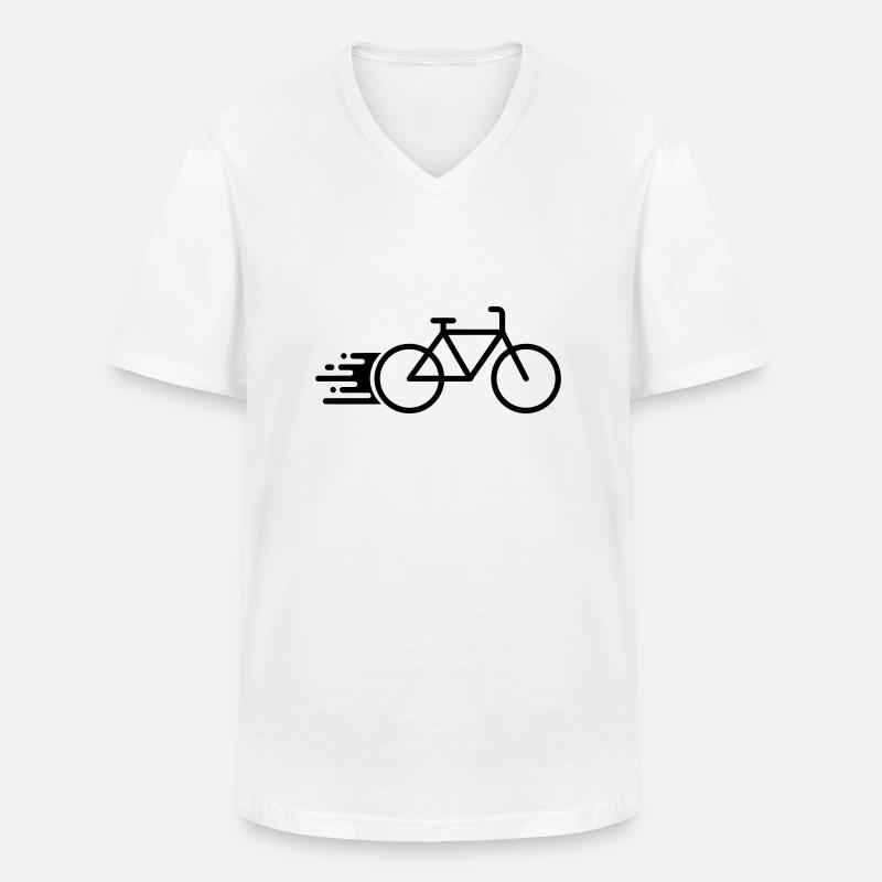 Fast Bicycle - Männer-T-Shirt mit V-Ausschnitt - Weiß