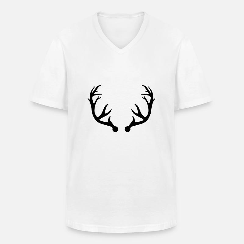 Deer antlers - Men's V-Neck T-Shirt - white