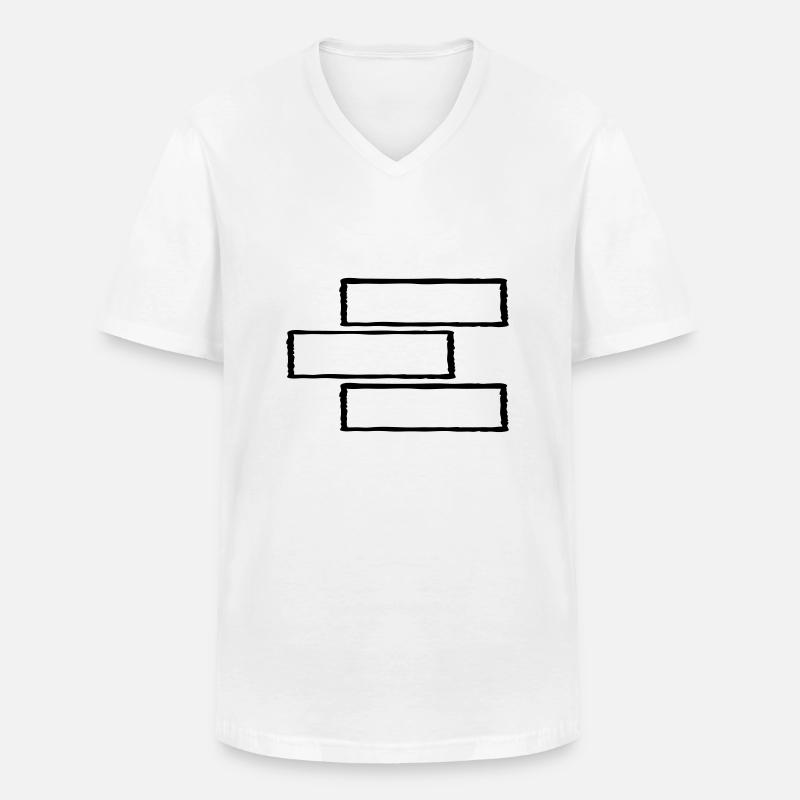 3 rectangular frame - Men's V-Neck T-Shirt - white