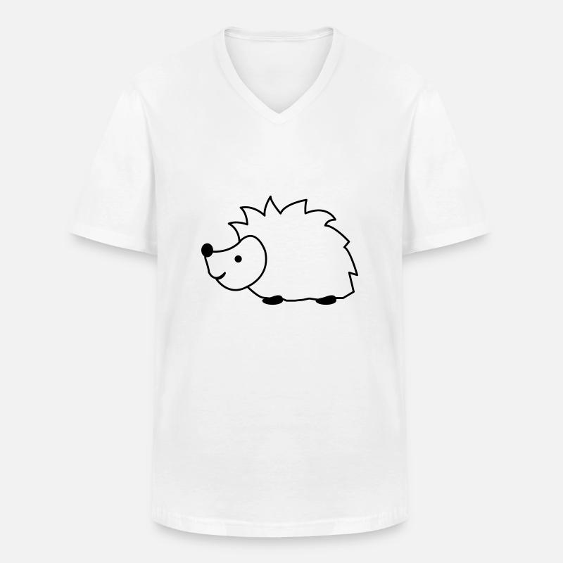 igel - Männer-T-Shirt mit V-Ausschnitt - Weiß