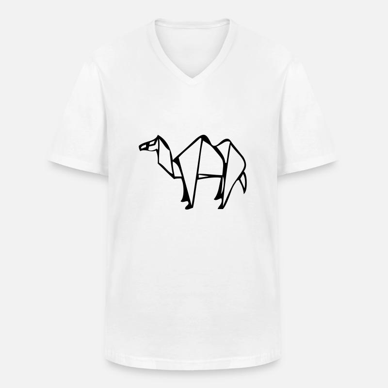 kamel_origami_01 - Männer-T-Shirt mit V-Ausschnitt - Weiß