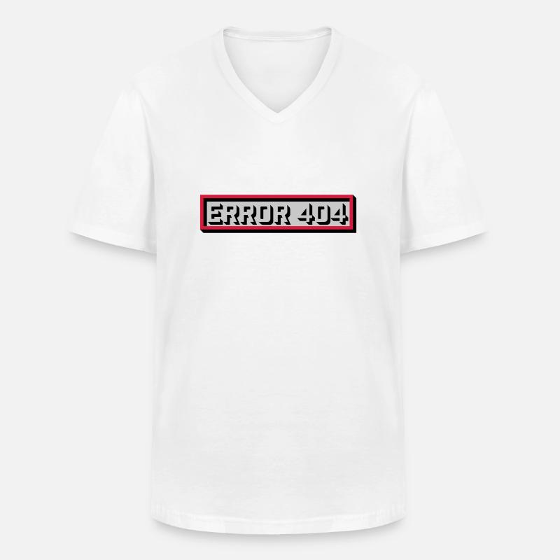 Error 404 Message Computer - Men's V-Neck T-Shirt - white