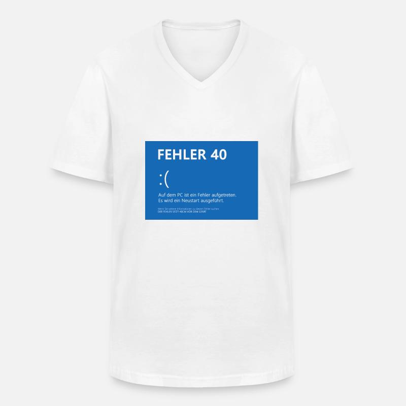 Fehler 40 - Männer-T-Shirt mit V-Ausschnitt - Weiß