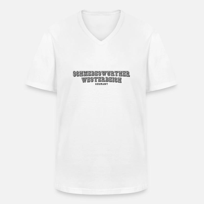 Schmedeswurtherwesterdeich - Männer-T-Shirt mit V-Ausschnitt - Weiß