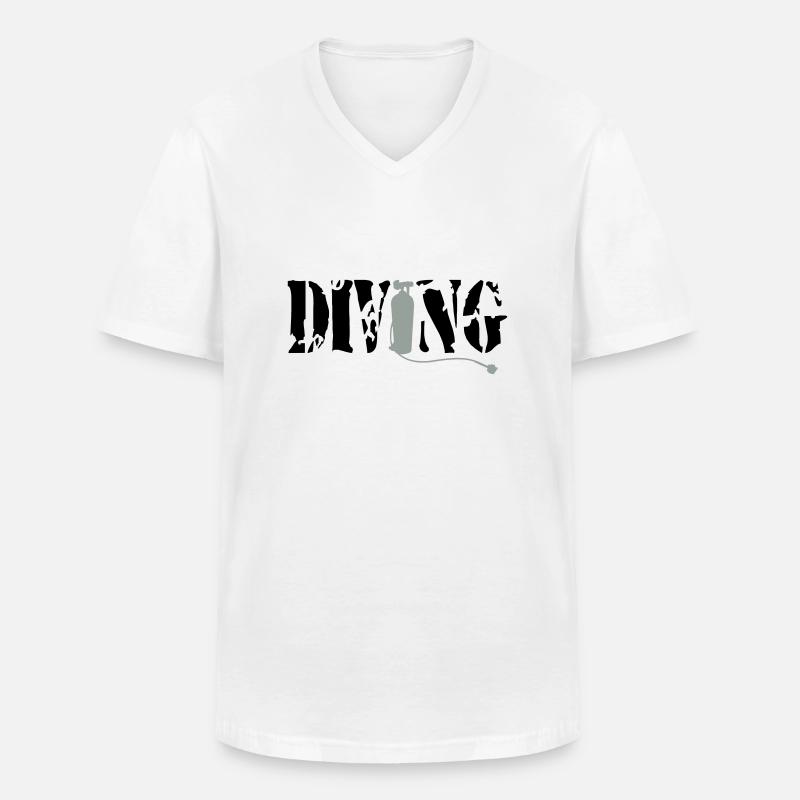 Diving - Männer-T-Shirt mit V-Ausschnitt - Weiß