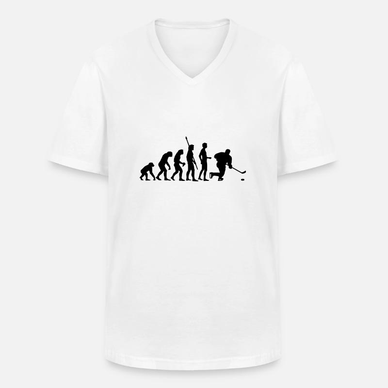 evolution_eishockey_b - Männer-T-Shirt mit V-Ausschnitt - Weiß