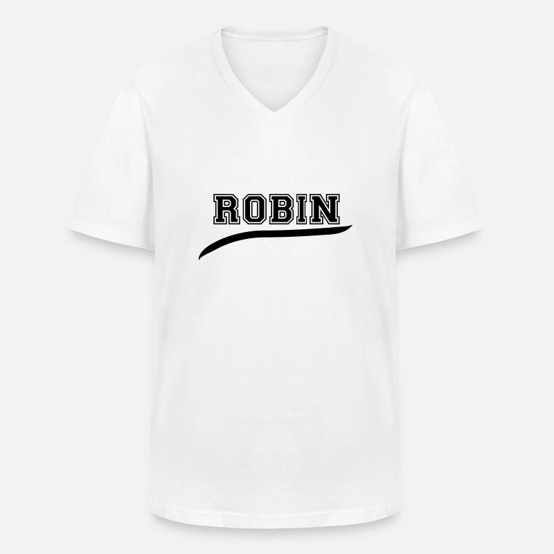 robin_2 - Männer-T-Shirt mit V-Ausschnitt - Weiß