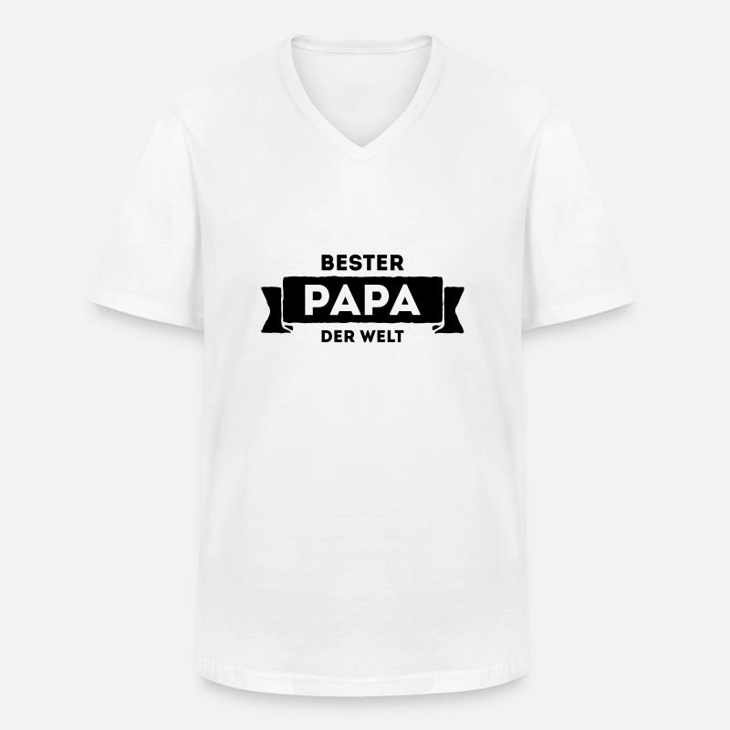 Bester Papa der Welt - Männer-T-Shirt mit V-Ausschnitt - Weiß
