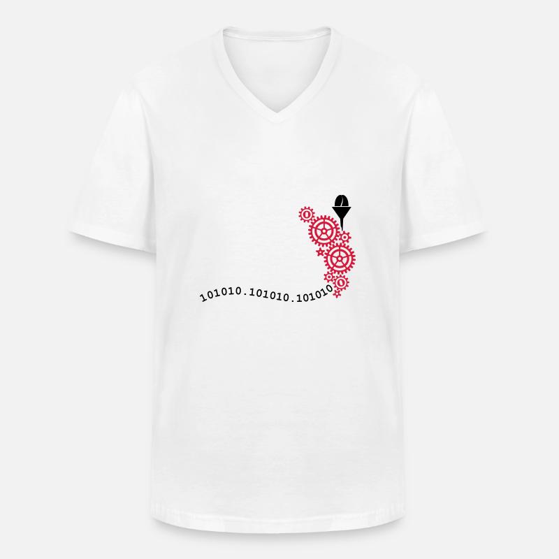 coffee to code (2c) - Männer-T-Shirt mit V-Ausschnitt - Weiß