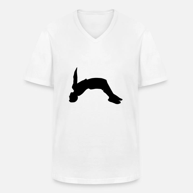 Backflip - Männer-T-Shirt mit V-Ausschnitt - Weiß