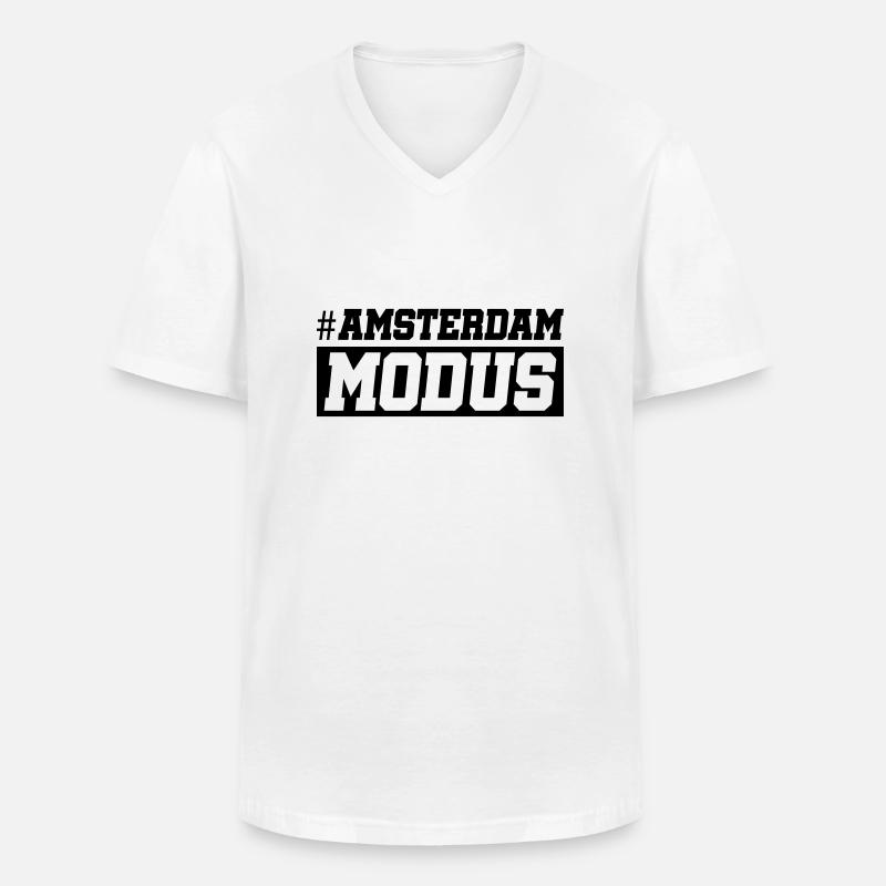 amsterdam modus design - Männer-T-Shirt mit V-Ausschnitt - Weiß
