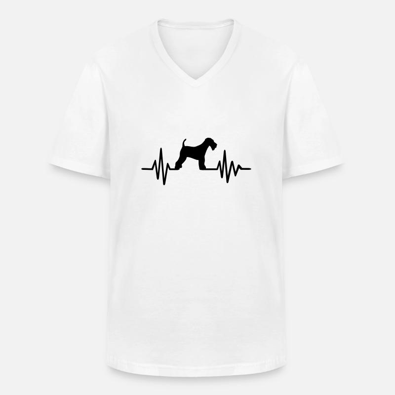 Airedale Terrier - Männer-T-Shirt mit V-Ausschnitt - Weiß
