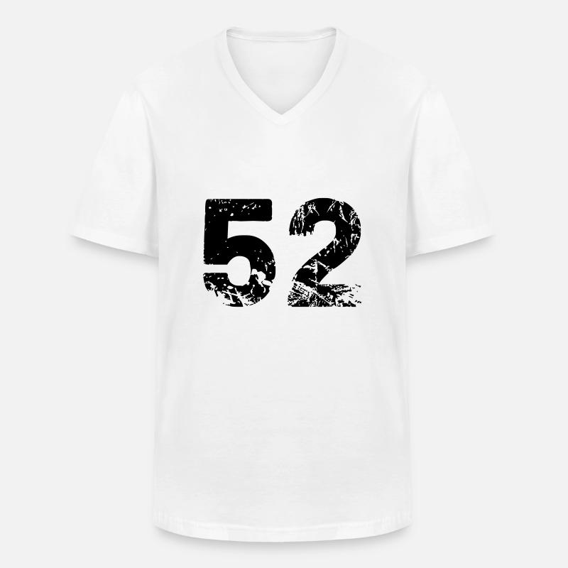 52 - Männer-T-Shirt mit V-Ausschnitt - Weiß