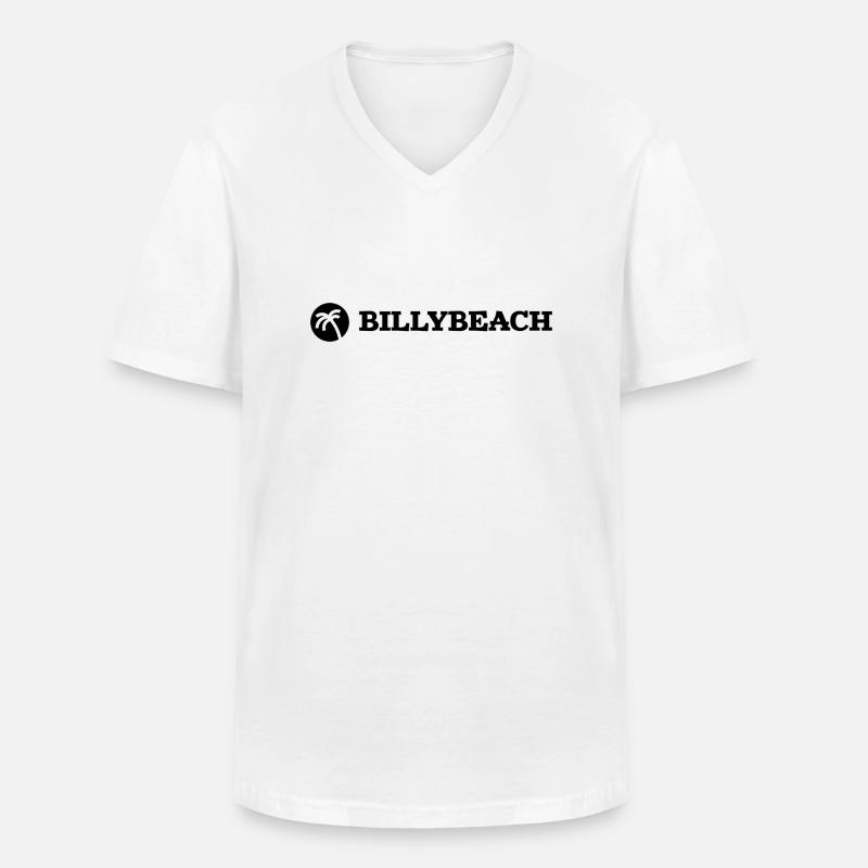 BILLYBEACH - Männer-T-Shirt mit V-Ausschnitt - Weiß