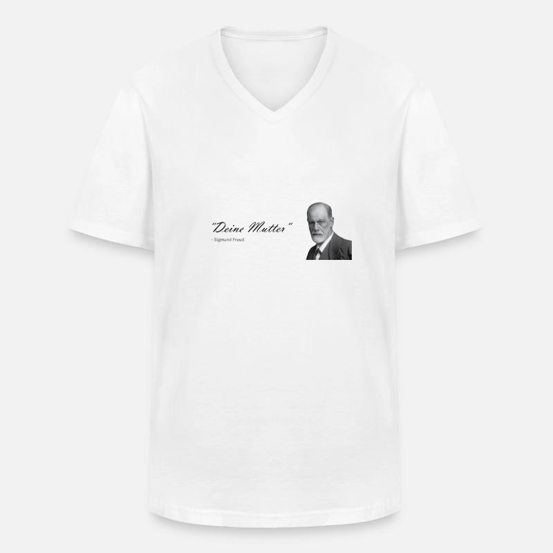 "Deine Mutter" Sigmund freund - Männer-T-Shirt mit V-Ausschnitt - Weiß