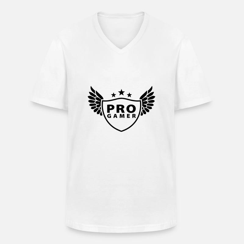 progamer - Männer-T-Shirt mit V-Ausschnitt - Weiß