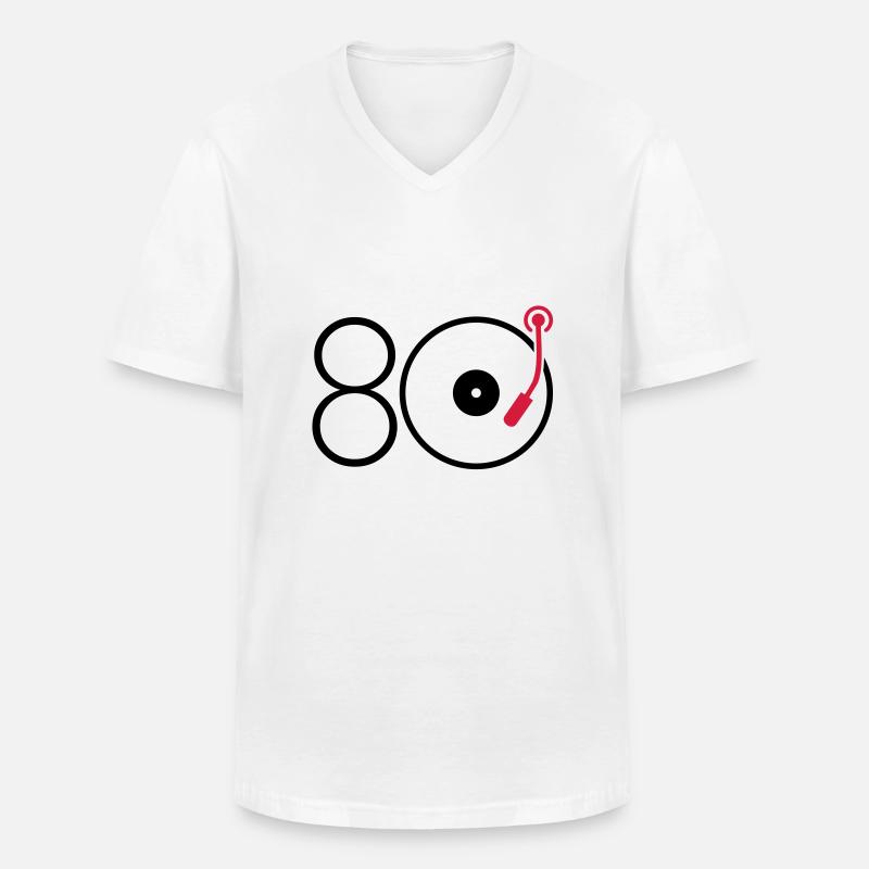 Musik der 80er - Männer-T-Shirt mit V-Ausschnitt - Weiß