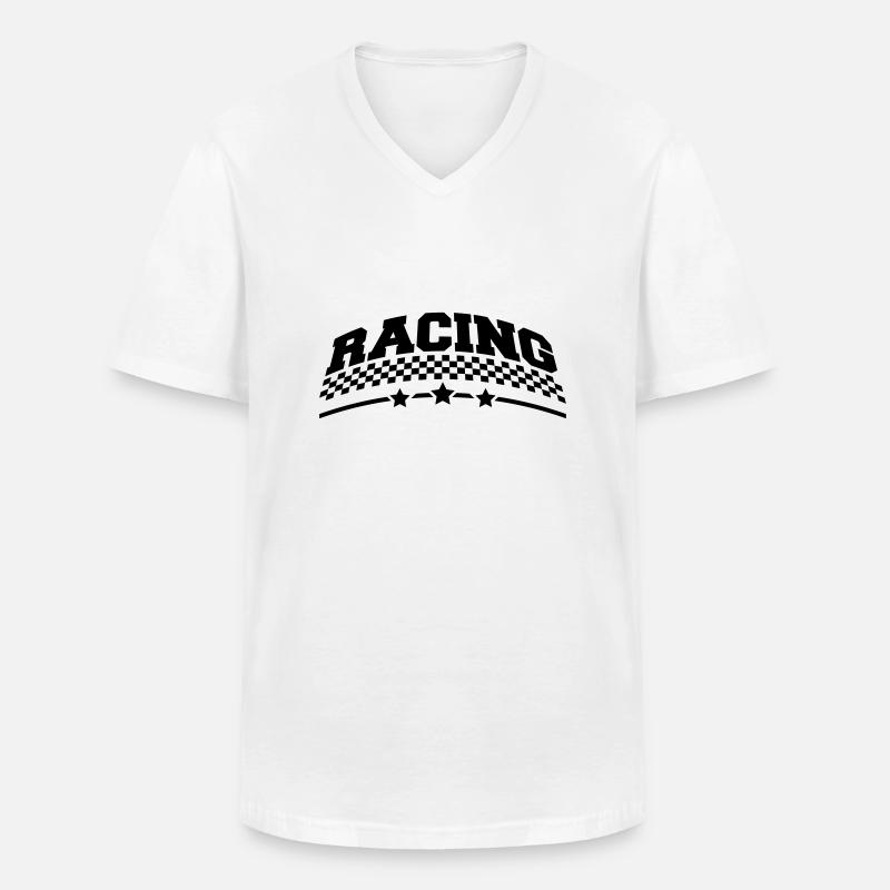 racing_design_1 - Männer-T-Shirt mit V-Ausschnitt - Weiß