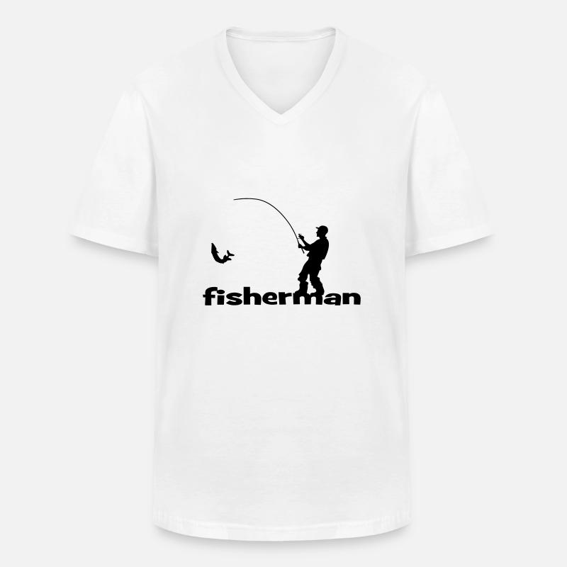 Fisherman - Männer-T-Shirt mit V-Ausschnitt - Weiß