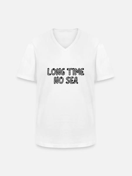 Long time no sea. - Männer-T-Shirt mit V-Ausschnitt - Weiß