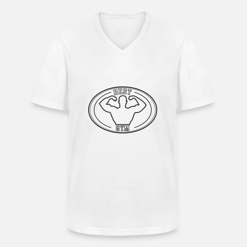 bodybuilder - Männer-T-Shirt mit V-Ausschnitt - Weiß
