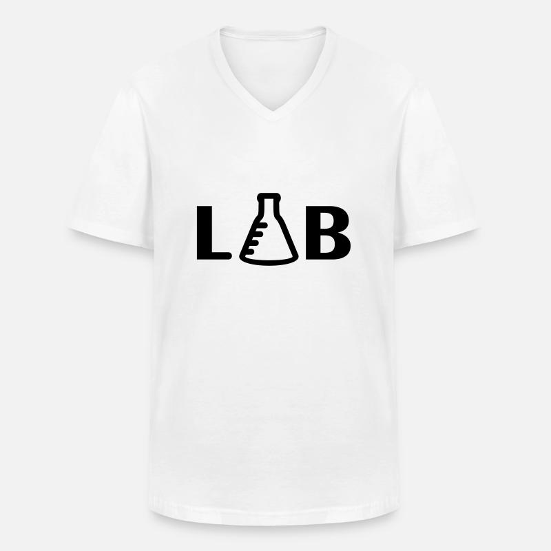 LAB (1c) - Männer-T-Shirt mit V-Ausschnitt - Weiß
