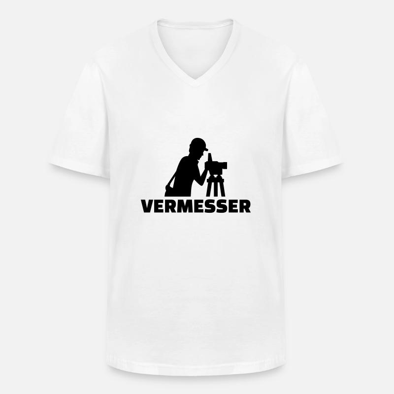 Vermesser - Männer-T-Shirt mit V-Ausschnitt - Weiß