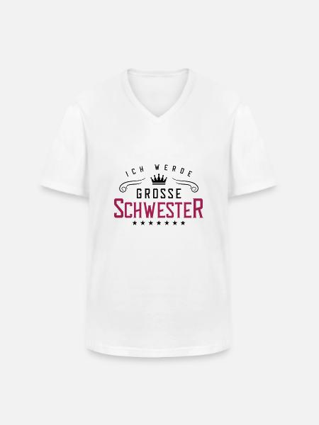ich werde grosse schwester - Männer-T-Shirt mit V-Ausschnitt - Weiß