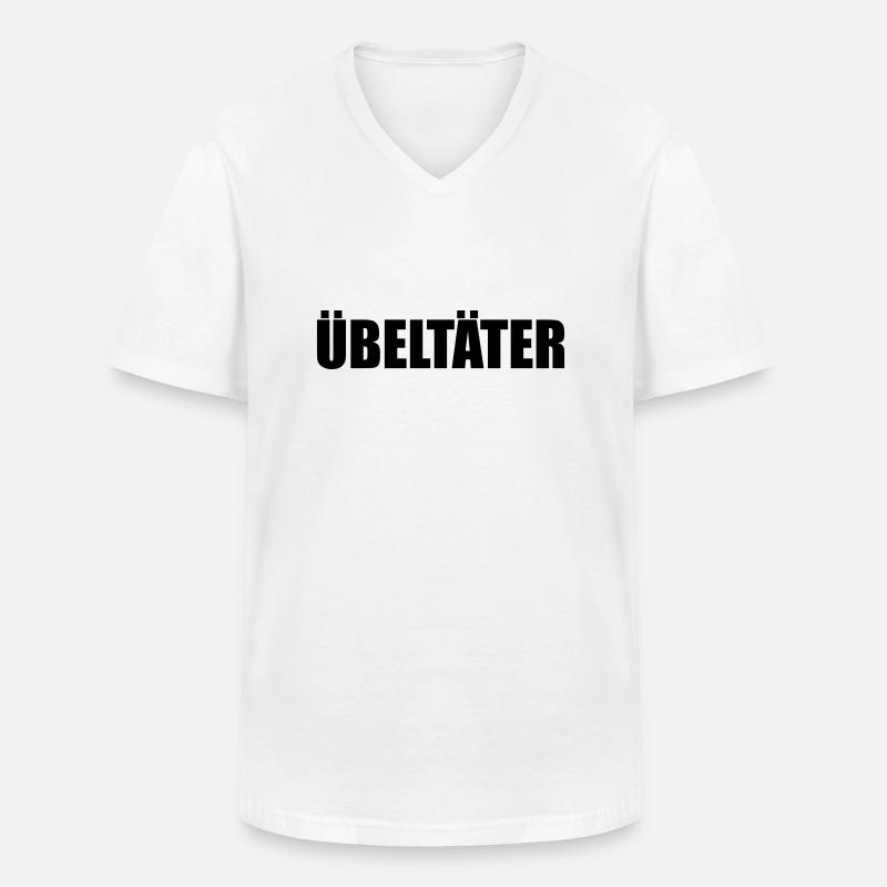 Übeltäter - Männer-T-Shirt mit V-Ausschnitt - Weiß