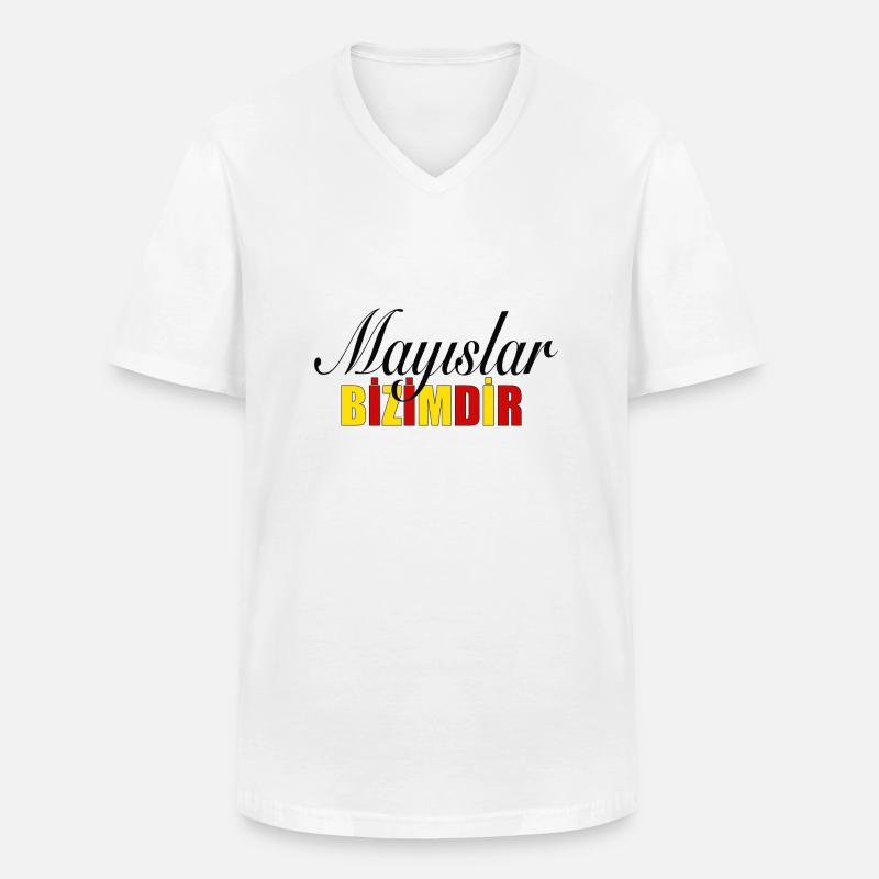 Mayislar Bizimdir - Männer-T-Shirt mit V-Ausschnitt - Weiß