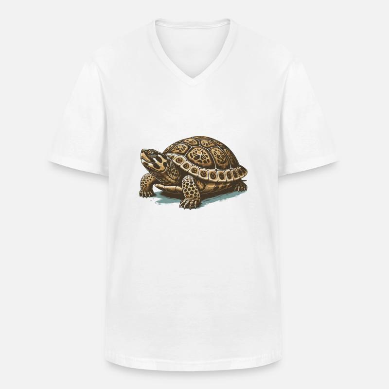 Schildkröte - Männer-T-Shirt mit V-Ausschnitt - Weiß