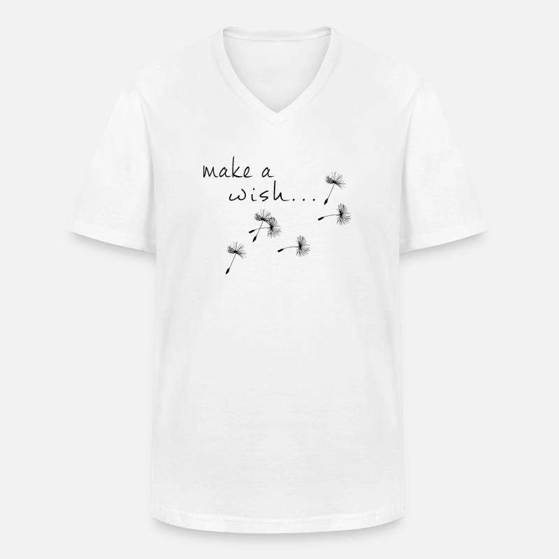 MAKE A WISH - Männer-T-Shirt mit V-Ausschnitt - Weiß