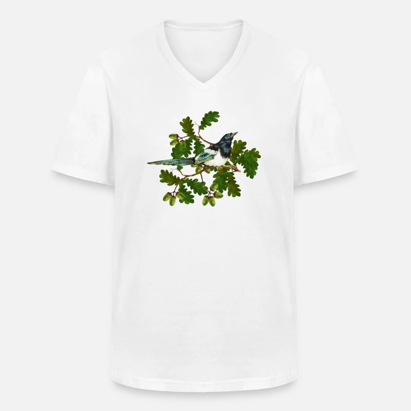 Bunter Vogel - Männer-T-Shirt mit V-Ausschnitt - Weiß