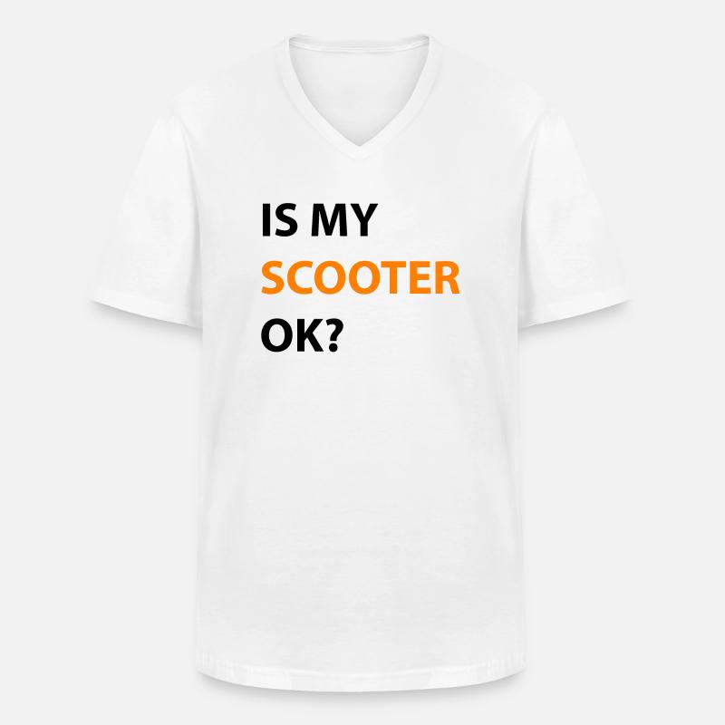 E-Scooter E-Roller Scooter - Männer-T-Shirt mit V-Ausschnitt - Weiß