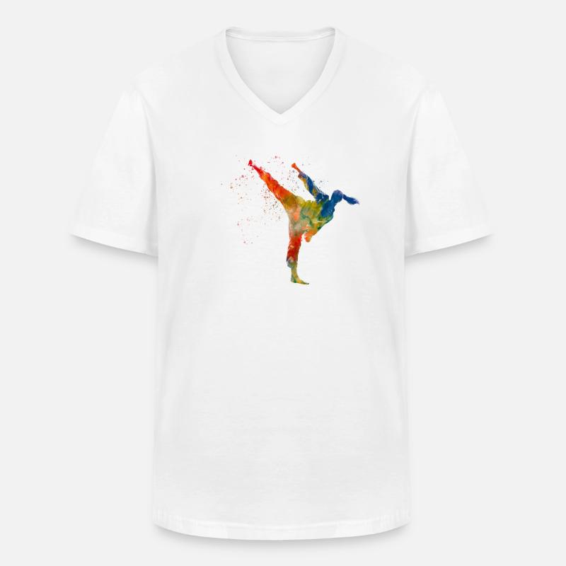 Karate-Kampfkunst - Männer-T-Shirt mit V-Ausschnitt - Weiß