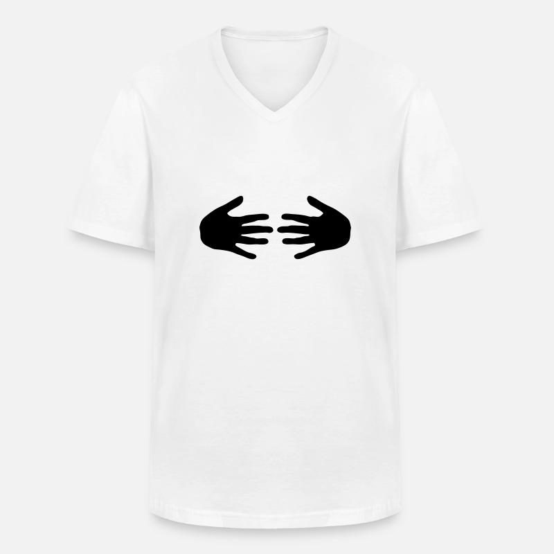 hands boobs - Männer-T-Shirt mit V-Ausschnitt - Weiß