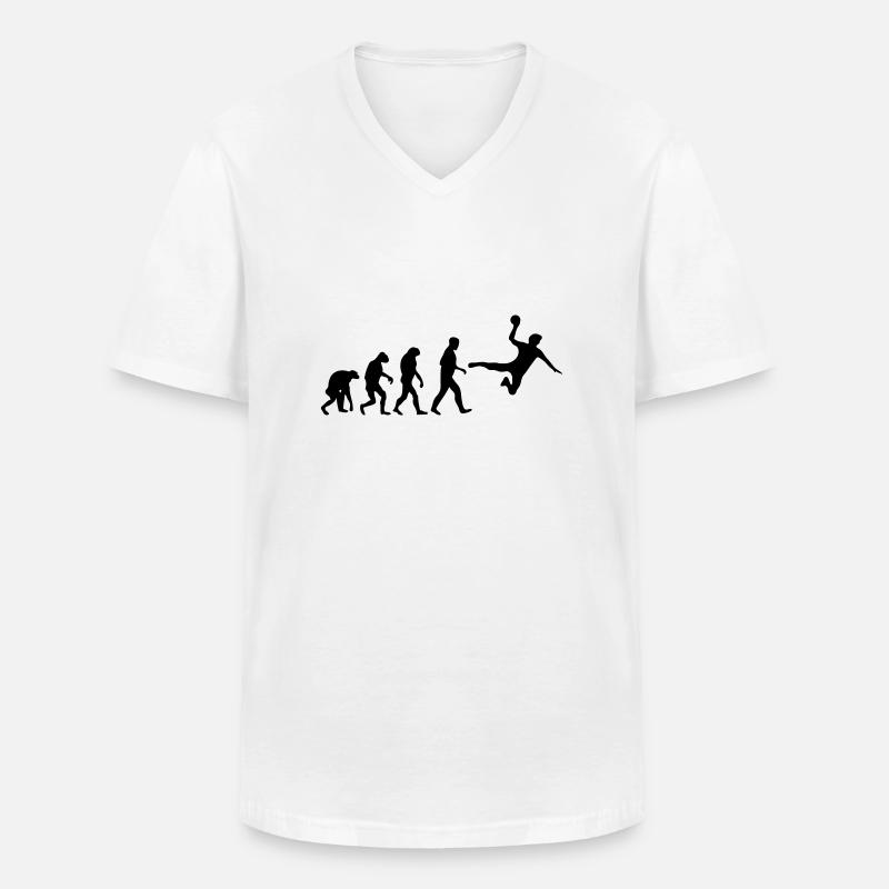 handball evolution - Männer-T-Shirt mit V-Ausschnitt - Weiß
