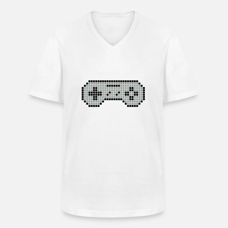 8-Bit Gamepad 02 - Männer-T-Shirt mit V-Ausschnitt - Weiß