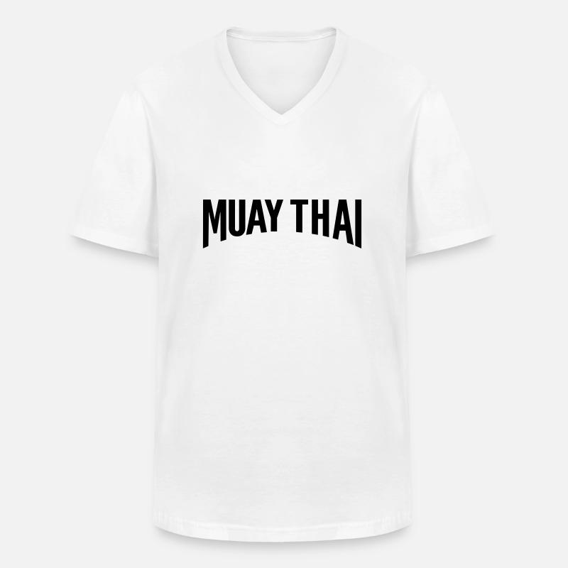 muay thai - Männer-T-Shirt mit V-Ausschnitt - Weiß