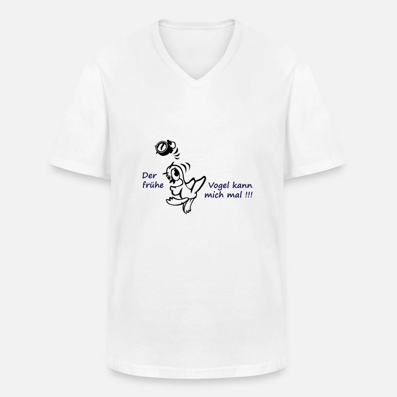 Früher Vogel - Männer-T-Shirt mit V-Ausschnitt - Weiß