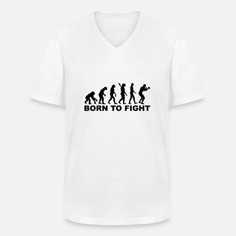 Boxe Évolution - T-shirt col V Homme - blanc