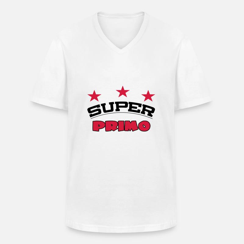 Super primo - Männer-T-Shirt mit V-Ausschnitt - Weiß
