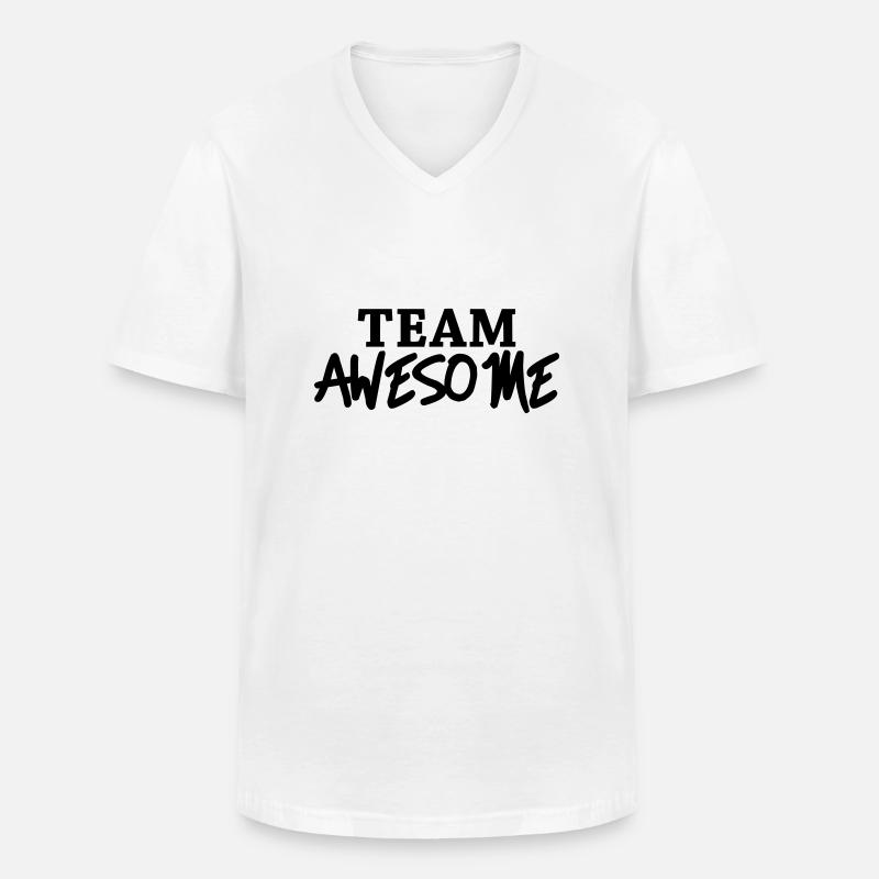 Team Awesome - Männer-T-Shirt mit V-Ausschnitt - Weiß