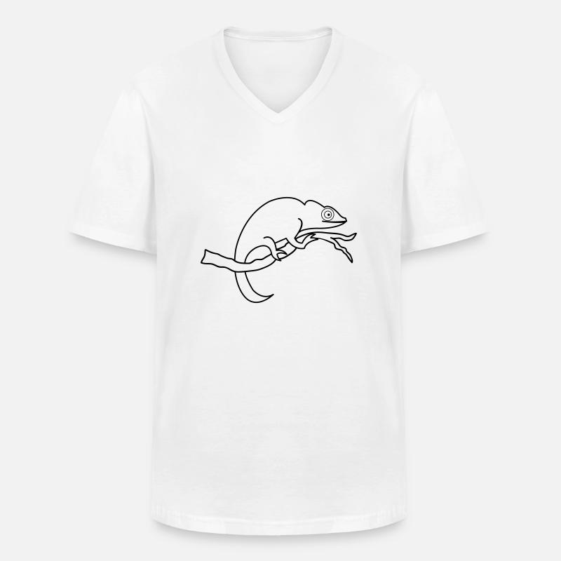 chameleon_01 - Männer-T-Shirt mit V-Ausschnitt - Weiß