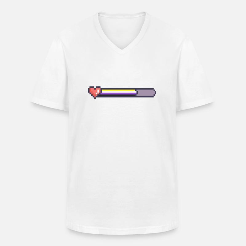 Non binary loading bar - Men's V-Neck T-Shirt - white